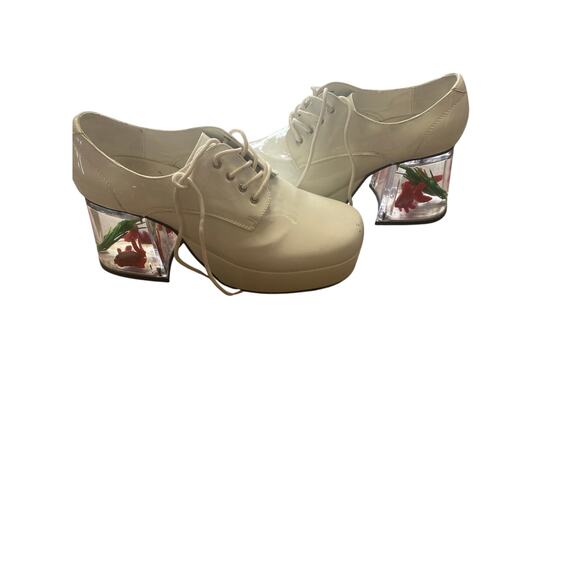 Disco Shoes Pleaser Funtasma Floating Fish Heels Oxfords Adult Large FLAWS - Picture 3 of 10